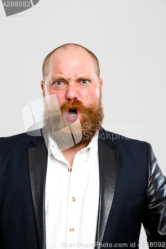 Image of Screaming man on empty background