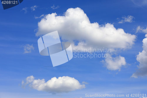 Image of Summer Blue Sky with White Clouds 