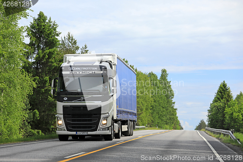 Image of White Volvo FH Cargo Truck on the Road