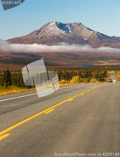 Image of Highway Leads On Wilderness Road Alaska Mountain Landscape