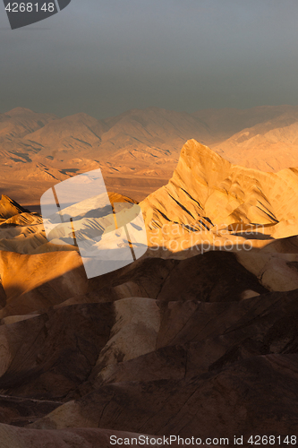 Image of Rugged Badlands Amargosa Mountain Range Death Valley Zabriske Po