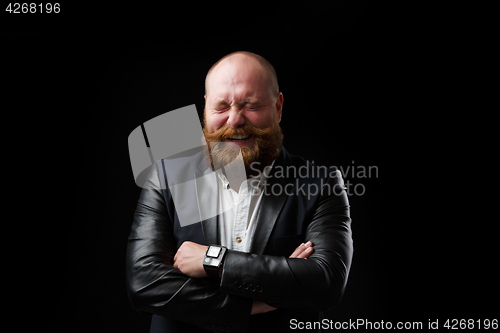 Image of Laughing man with blinked eyes