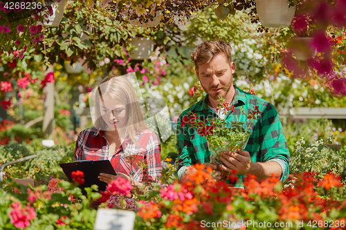 Image of Gardeners doing paperwork