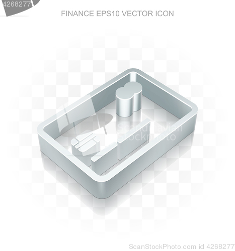 Image of Finance icon: Flat metallic 3d Credit Card, transparent shadow, EPS 10 vector.