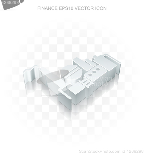 Image of Finance icon: Flat metallic 3d Oil And Gas Indusry, transparent shadow, EPS 10 vector.