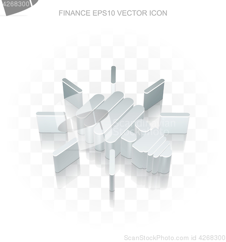 Image of Finance icon: Flat metallic 3d Energy Saving Lamp, transparent shadow, EPS 10 vector.