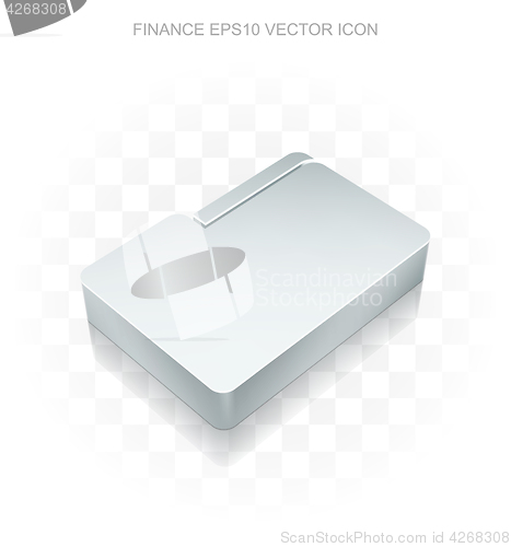 Image of Finance icon: Flat metallic 3d Folder, transparent shadow, EPS 10 vector.