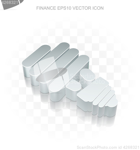 Image of Finance icon: Flat metallic 3d Energy Saving Lamp, transparent shadow, EPS 10 vector.