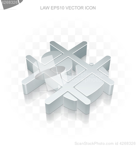 Image of Law icon: Flat metallic 3d Criminal, transparent shadow, EPS 10 vector.