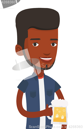 Image of Man drinking beer vector illustration.