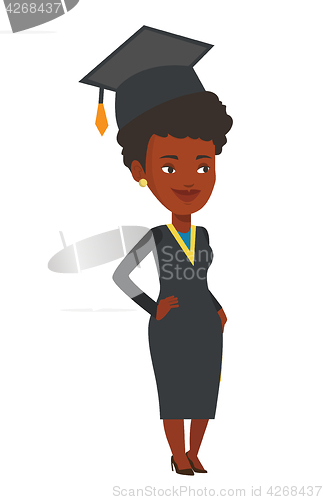 Image of African-american graduate vector illustration.