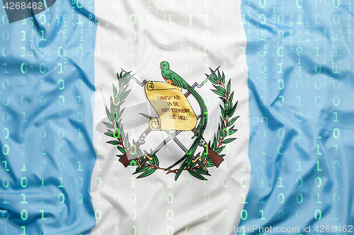 Image of Binary code with Guatemala flag, data protection concept