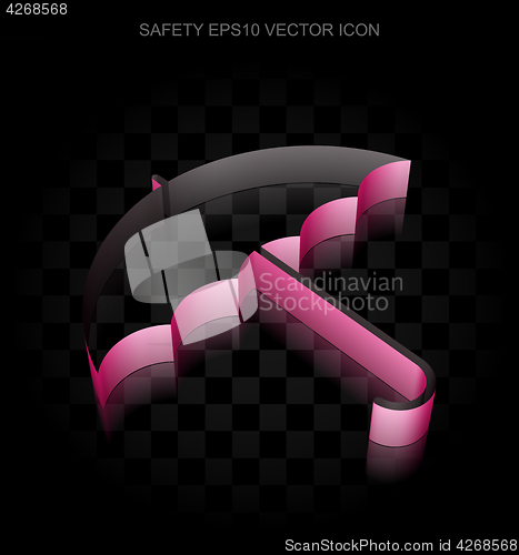 Image of Privacy icon: Crimson 3d Umbrella made of paper, transparent shadow, EPS 10 vector.
