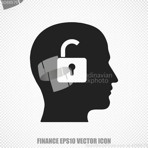 Image of Business vector Head With Padlock icon. Modern flat design.