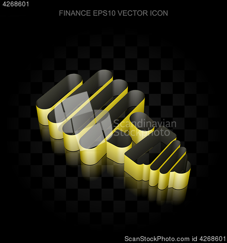 Image of Finance icon: Yellow 3d Energy Saving Lamp made of paper, transparent shadow, EPS 10 vector.