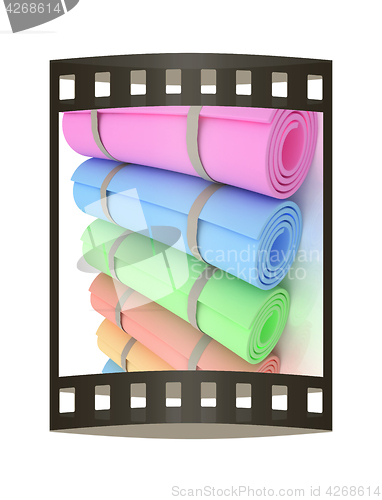 Image of karemats. 3D illustration. The film strip