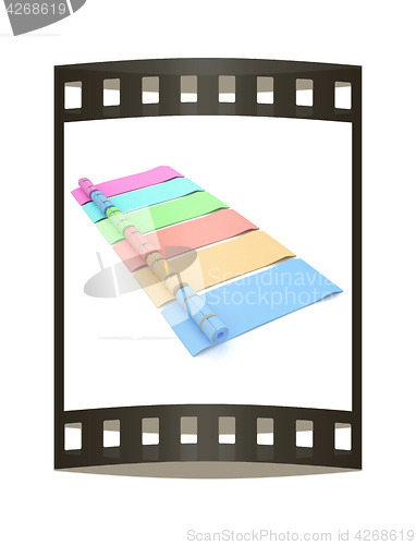 Image of karemats. 3D illustration. The film strip