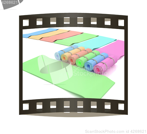 Image of karemats. 3D illustration. The film strip