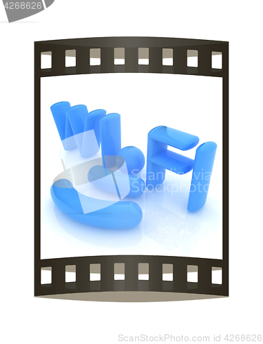 Image of WiFi symbol. 3d illustration. The film strip