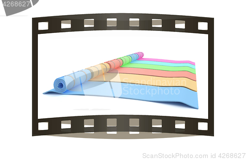 Image of karemats. 3D illustration. The film strip