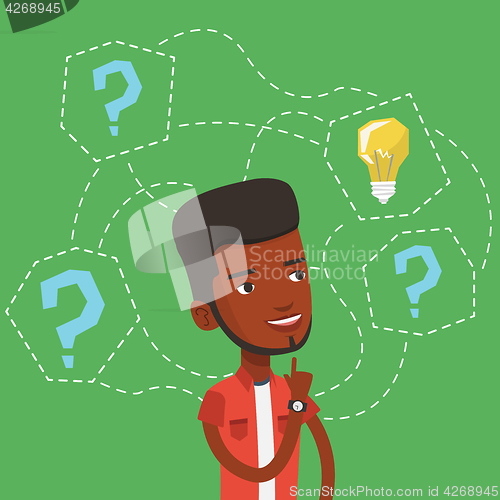 Image of Man having business idea vector illustration.