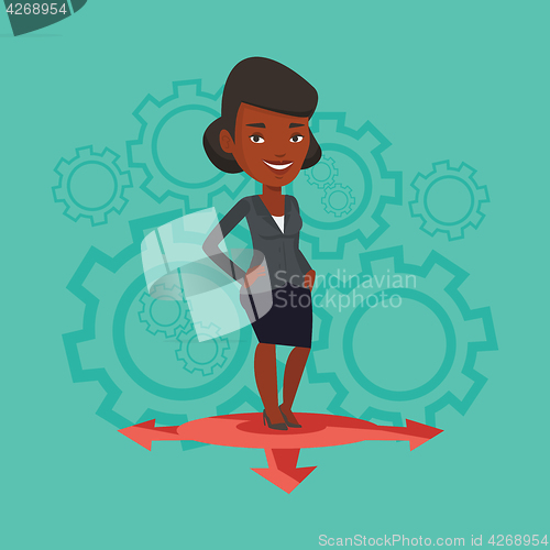 Image of Woman choosing career way vector illustration.