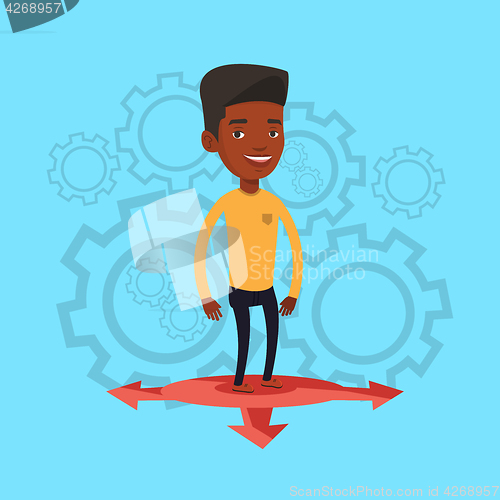 Image of Man choosing career way vector illustration.