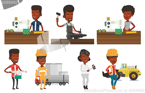 Image of Vector set of industrial workers.