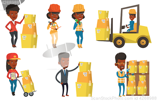 Image of Vector set of industrial workers.