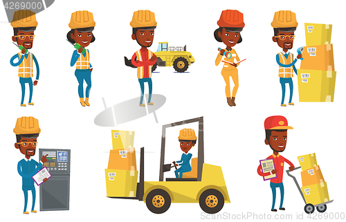 Image of Vector set of industrial workers.