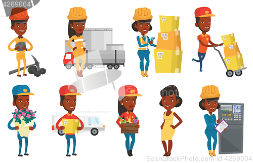 Image of Vector set of industrial workers.