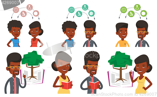 Image of Vector set of student characters.