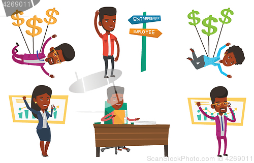 Image of Vector set of business characters.