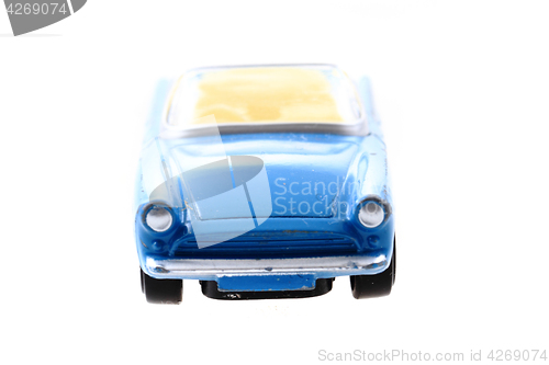 Image of blue metal toy car 