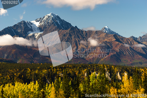 Image of High Snow Covered Peaks Chugach Mountain Range Alaska