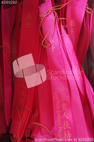 Image of Wish ribbons in chinese buddhist Kek lok Si temple, Malaysia