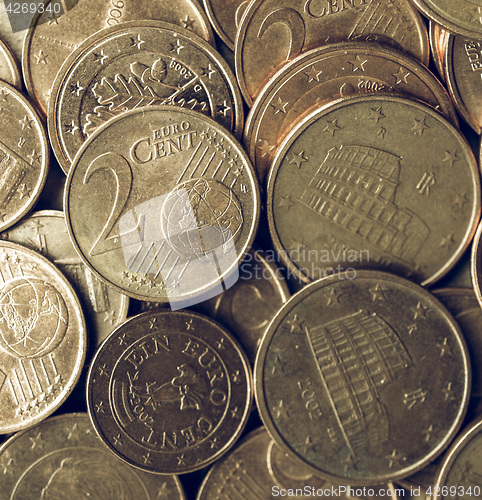 Image of Vintage Euro coins background