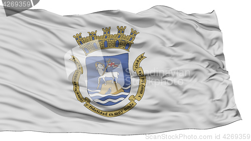 Image of Isolated San Juan Flag, Waving on White Background