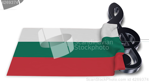 Image of clef symbol and bulgarian flag - 3d rendering