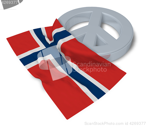 Image of peace symbol and flag of noway - 3d rendering
