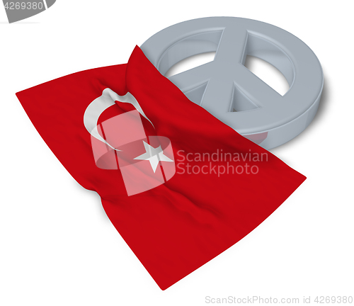 Image of peace symbol and flag of turkey - 3d rendering