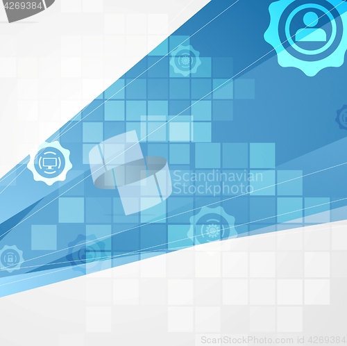 Image of Abstract blue tech communication background