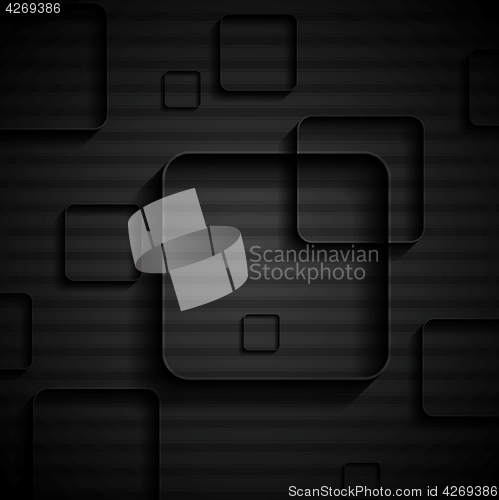 Image of Tech geometric black background with squares