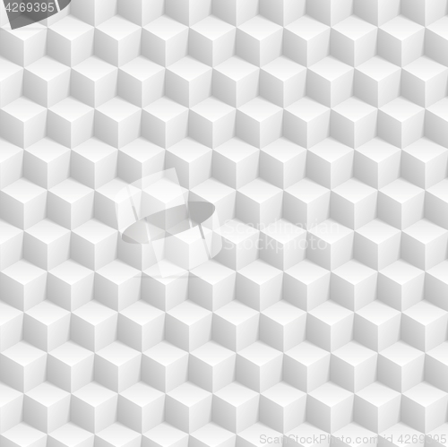 Image of Grey abstract 3d cubes pattern