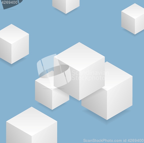 Image of Bright tech geometric background with cubes