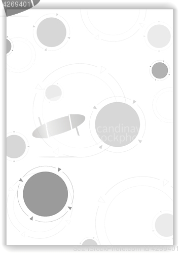 Image of Grey tech circles abstract background