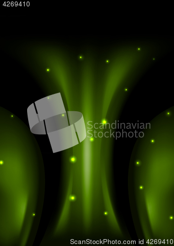 Image of Dark green smooth abstract wavy background