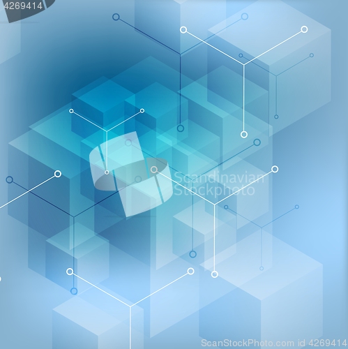 Image of Hi-tech abstract geometric blue background