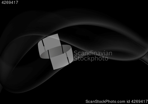 Image of Abstract smooth black wavy abstraction