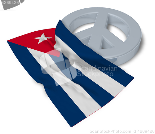 Image of peace symbol and flag of cuba - 3d rendering